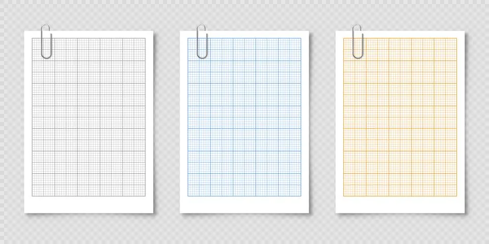 Sheet of graph paper with grid. Millimeter paper texture, geometric pattern Illustrazione stock