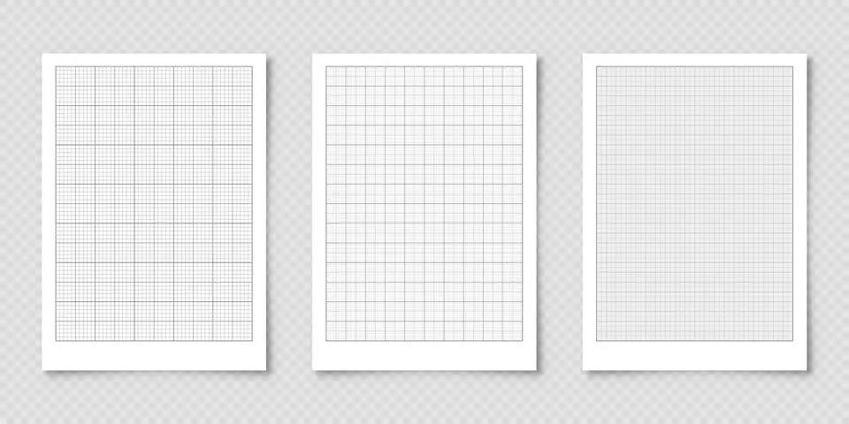 Sheet of graph paper with grid. Millimeter paper texture, geometric pattern Illustrazione stock