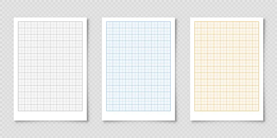 Sheet of graph paper with grid. Millimeter paper texture, geometric pattern Illustrazione stock