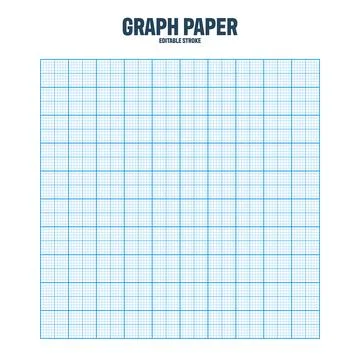 Sheet of graph paper with grid. Millimeter paper texture, geometric pattern Stock Illustration