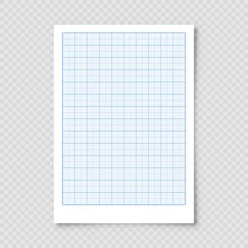 Sheet of graph paper with grid. Millimeter paper texture, geometric pattern Ilustración de archivo
