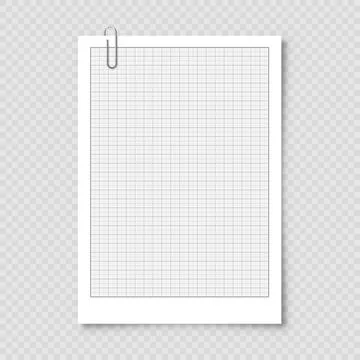 Sheet of graph paper with grid. Millimeter paper texture, geometric pattern Illustrazione stock
