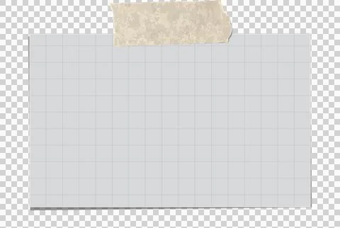 Sheet of grid paper is floating in flat design with masking tape on transparent 库存插图