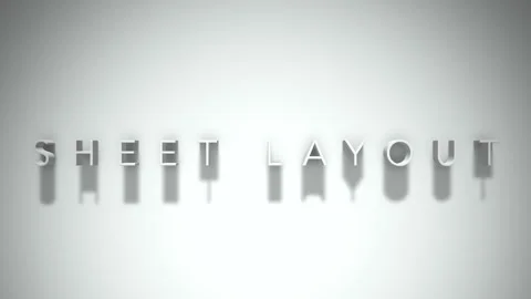 Sheet layout 3D title animation white text on a white background Stock Footage 299646944