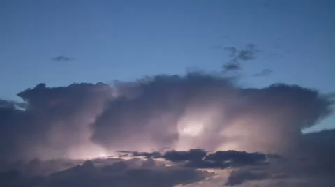 Sheet Lightning in Cumulus Thunder Storm Cloud - 29,97FPS NTSC Stock Footage