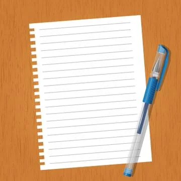 Sheet with lines and a pen Illustrazione stock