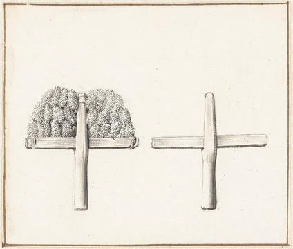 The sheet manufacture: a cloud comb, with and without teasing. Copyright: ... Stock Photos