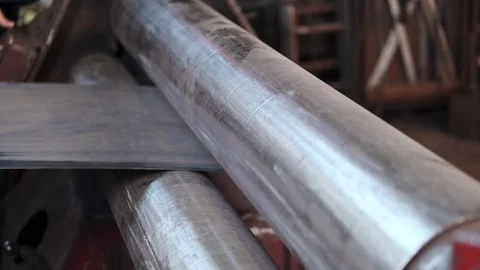 Sheet metal bending machine close-up Stock Footage 259305511