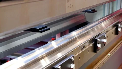 Sheet metal bending machine Stock Footage 147870889