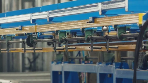 Sheet metal bending machine in the production plant Stock Footage 120982772