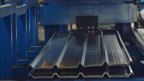 Sheet metal bending machine in the production plant Stock Footage 120982952
