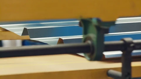 Sheet metal bending machine in the production plant Stock Footage 120983000
