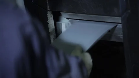 Sheet metal deburring machine Stock Footage 75923216