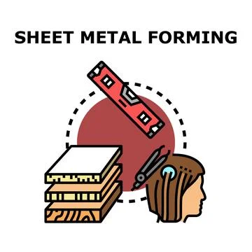 Sheet metal forming process for industrial applications Stock Illustration