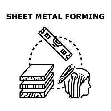 Sheet metal forming process for industrial applications Stock Illustration