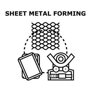Sheet metal forming process machine vector icon concept Stock Illustration
