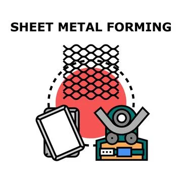 Sheet metal forming process machine vector icon concept Stock Illustration