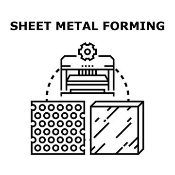Sheet metal forming process for manufacturing and industrial production Stock Illustration