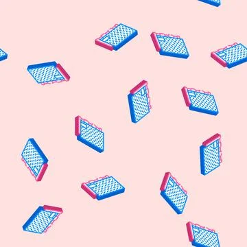 Sheet metal manufacturing engineer isometric icon seamless pattern Stock Illustration