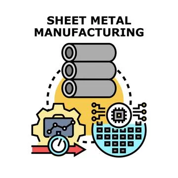 Sheet metal manufacturing process and industry automation Stock Illustration