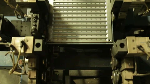 Sheet of metal on press Stock Footage 63905677