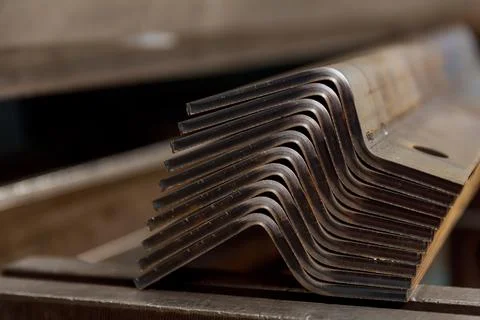 Sheet metal product after processing on a bending machine. Stock Photos