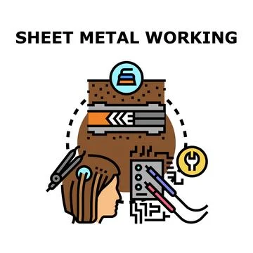 Sheet metal working process industrial engineering vector concept 스톡 일러스트