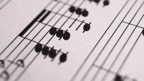 Sheet music close-up. Macro video slider Stock Footage 152534643