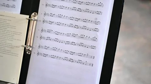 Sheet of music note paper. Stock Photos