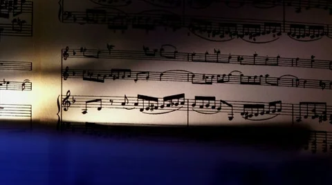 Sheet music, notes, blue Stock Footage 9117794