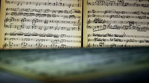 Sheet music, notes, light Video stock 9126419