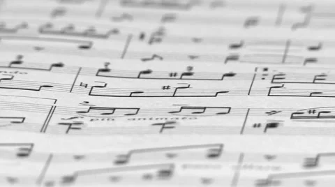 Sheet Music Panning HD Stock Footage 41235494