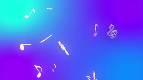 Sheet music shapes flying up in gradient purple modern background. Animation Stock Footage 261721841
