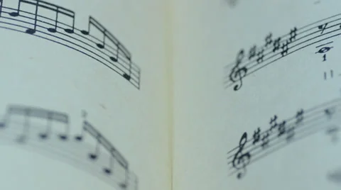 Sheet of Musical Notes, Motorized Dolly Shot Stock Footage 35794044