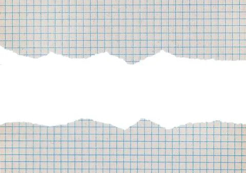 A sheet of a notebook in a cage with an empty place for inscriptions. torn Stock Photos