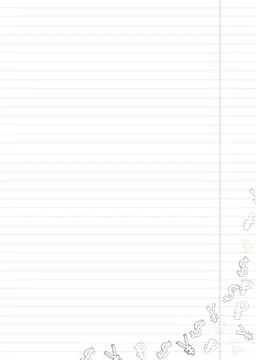 Sheet from a notebook with financial doodles Illustrazione stock