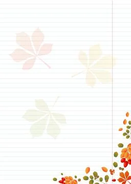 Sheet of notebook paper with a design of plant elements3 イラスト素材
