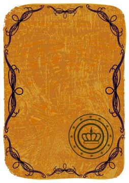 Sheet of an old paper with the press. Stock Illustration