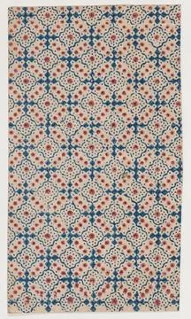 Sheet with an overall pattern of dots and squares 19th century Anonymous. S.. Stock Photos