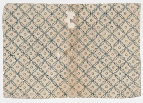 Sheet with overall pattern of flowers and circles 19th century Anonymous. S.. Stock Photos
