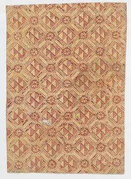 Sheet with overall pattern of triangles and rosettes 19th century Anonymous.. 스톡 사진