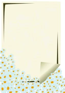 Sheet of paper with abstract flowers. Illustrazione stock
