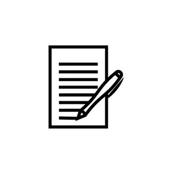 Sheet of paper and pen. vector icon. vector icon Stock Illustration