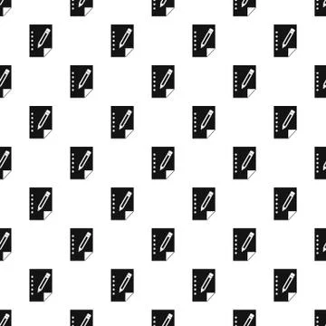 Sheet of paper and pencil pattern, simple style イラスト素材