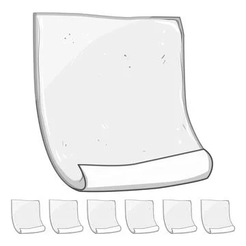Sheet paper curl cartoon vector graphic Stock Illustration