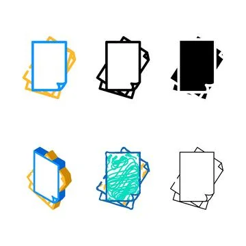 Sheet paper document color icon vector concepts Stock Illustration