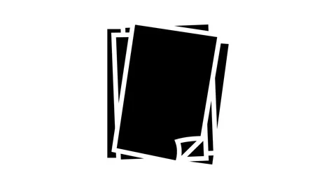 Sheet paper document glyph icon animation Stock Footage 326157993