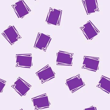 Sheet paper document glyph seamless pattern Stock Illustration