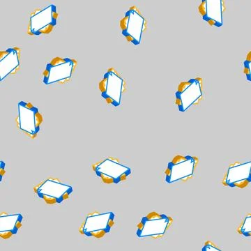 Sheet paper document isometric icon seamless pattern 스톡 일러스트