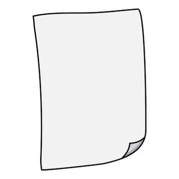 Sheet of paper with folded corner. empty white piece of writing office supply Illustrazione stock